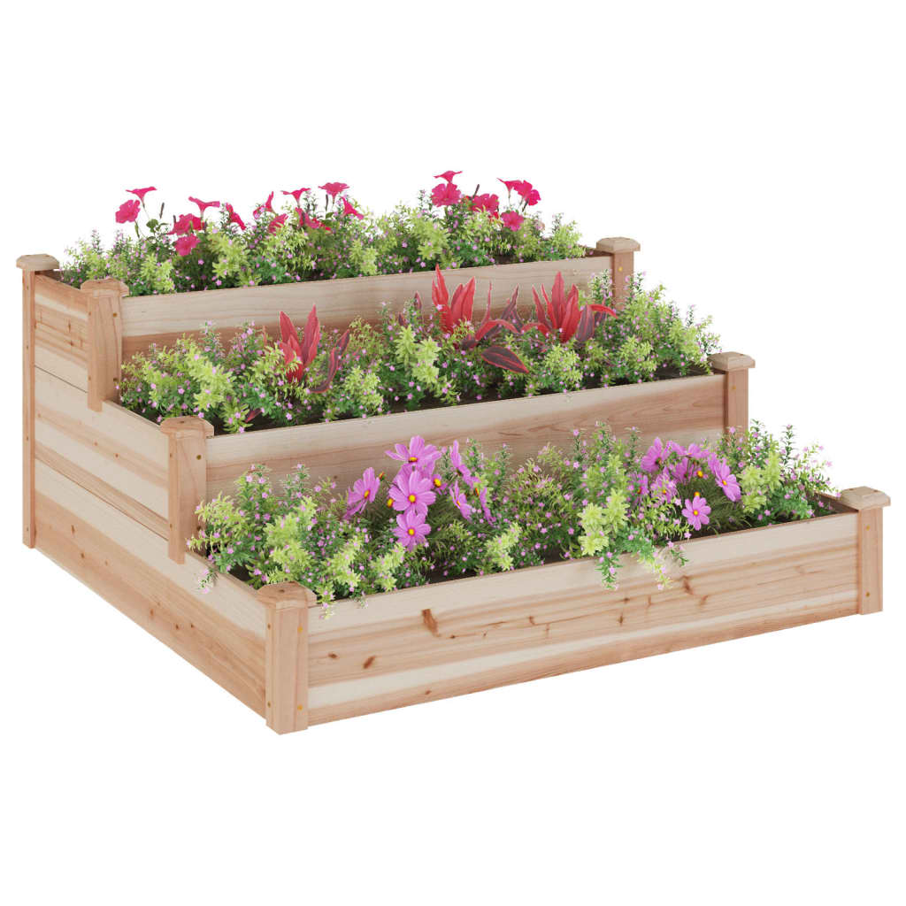 VIDAXL -Pflanzer mit 120x120x56 cm Festkieferholz angehoben