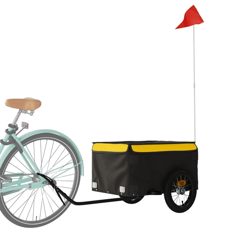 Vidaxl Fahrradanhänger 30 kg Eisen schwarz und gelb