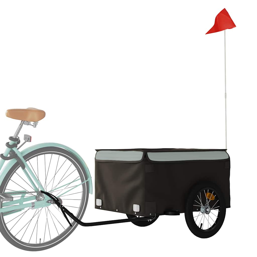 Vidaxl Fahrradanhänger 45 kg Eisen schwarz und grau