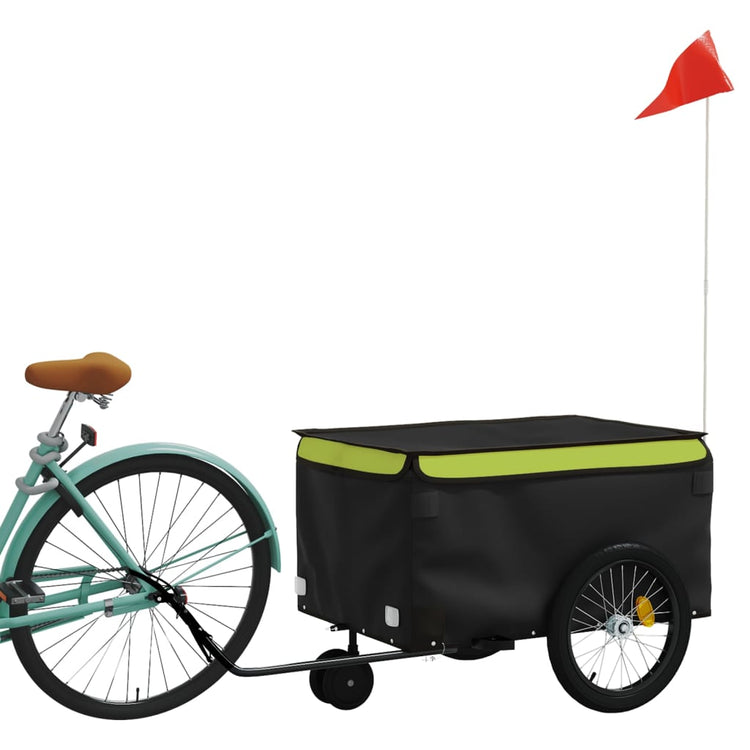 Vidaxl Fahrradanhänger 30 kg Eisen schwarz und grün