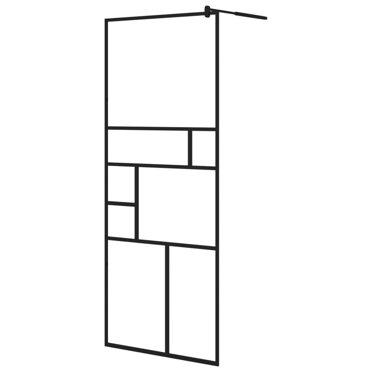 Vidaxl Walk-in Duschwand mit Regal 80x195 cm Esg-Glas Aluminium Schwarz