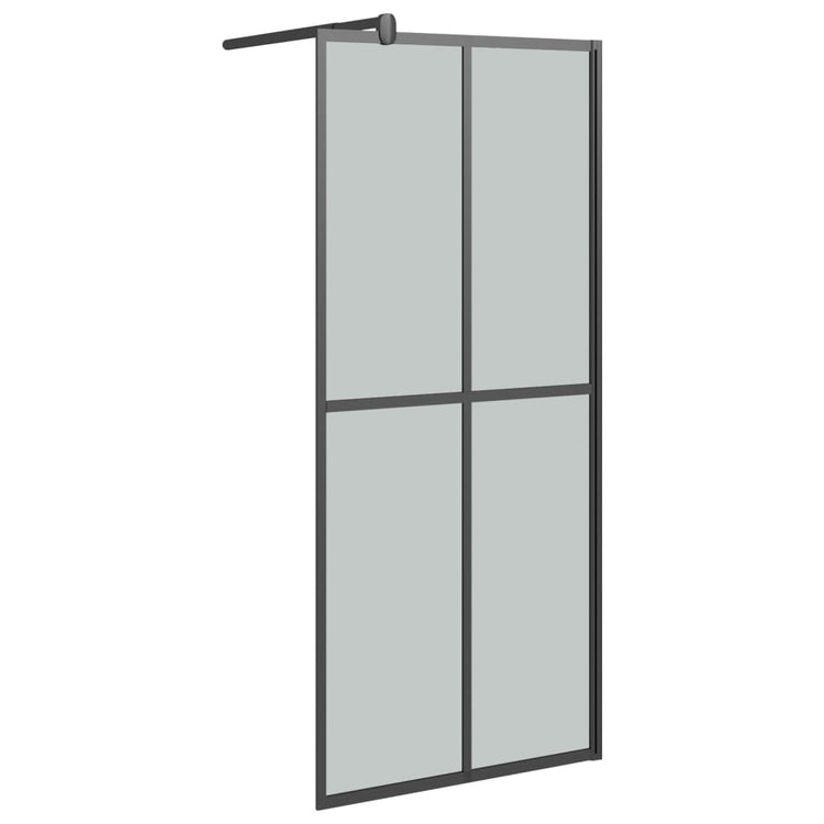Vidaxl Walk-in Duschwand mit Regal 100x195 cm Esg-Glas Aluminium Schwarz