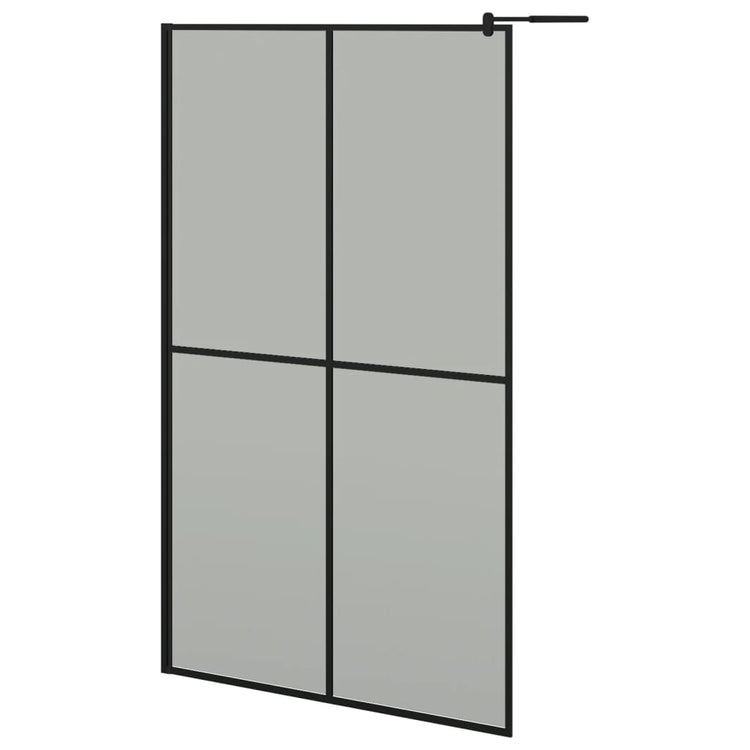 Vidaxl begehete Duschwand mit Regal 118x190 cm Esg-Glas Aluminium Schwarz