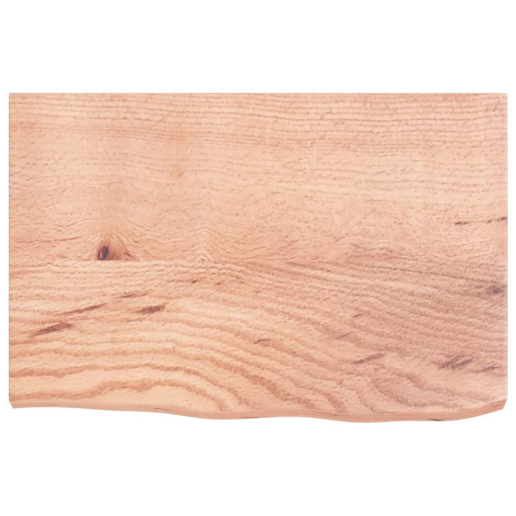 Vidaxx Waschtischplatte 60x40x (2-4) cm behandeltes Massivholz hellbraun