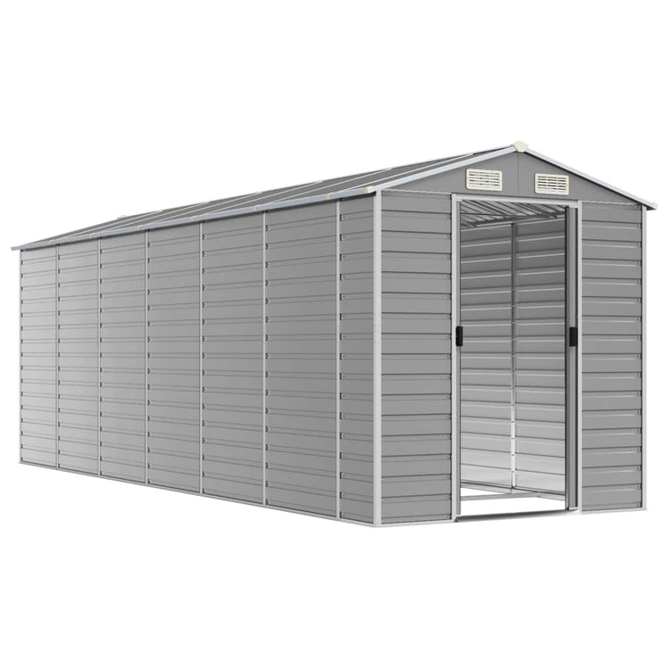 Vidaxl Garden Shed 191x555x198 cm verzinkter Stahl hellgrau