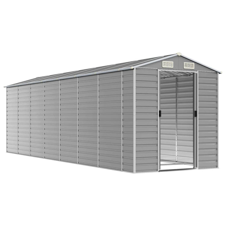 Vidaxl Garden Shed 191x640x198 cm verzinkter Stahl hellgrau