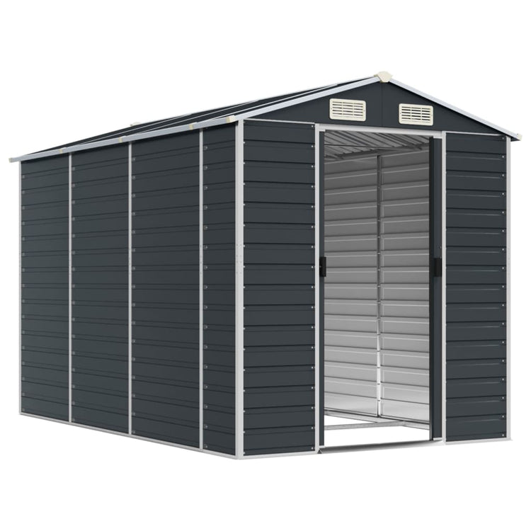 Vidaxl Garden Shed 191x300x198 cm verzinkter Stahl -Anthrazit -Gelenter