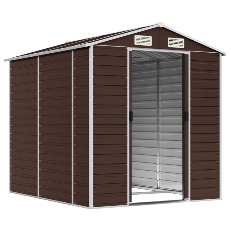 Vidaxl Garden Shed 191x215x198 cm verzinkter Stahlbraun