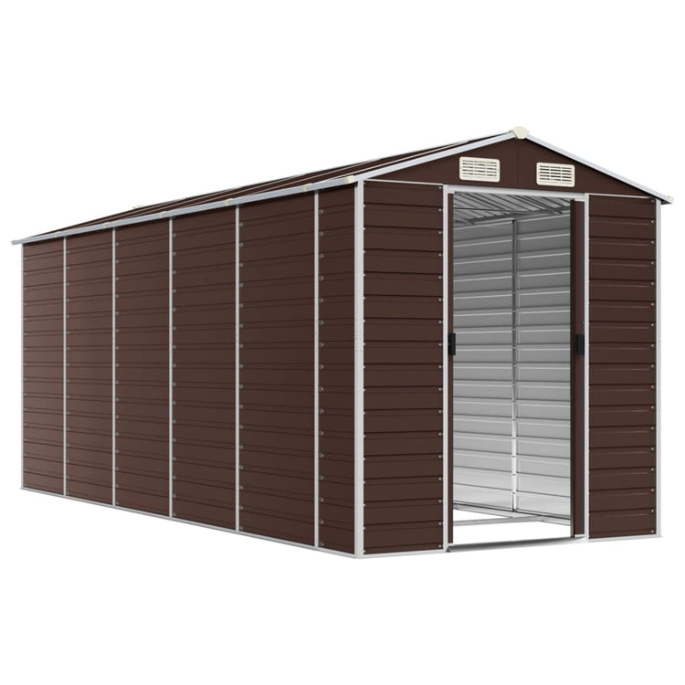 Vidaxl Garden Shed 191x470x198 cm verzinkter Stahlbraun