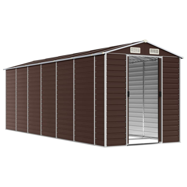 Vidaxl Garden Shed 191x555x198 cm verzinkter Stahlbraun