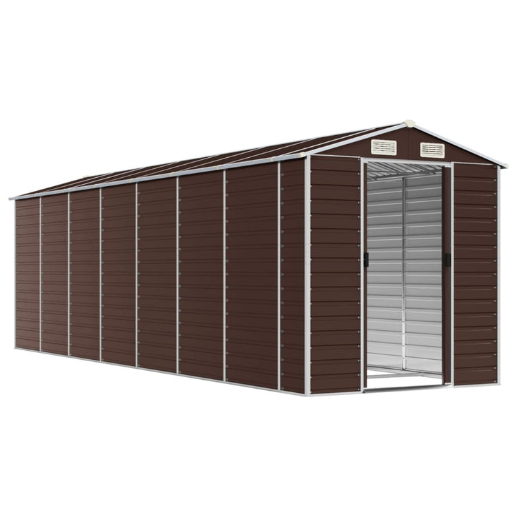 Vidaxl Garden Shed 191x640x198 cm verzinkter Stahlbraun