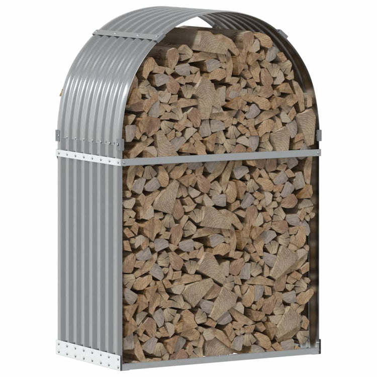 Vidaxl Brennholz Aufbewahrung 80x45x120 cm verzinkter Stahl hellgrau