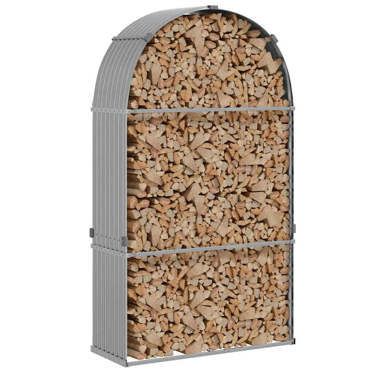 Vidaxl Brennholz Speicher 120x45x210 cm verzinkter Stahl hellgrau