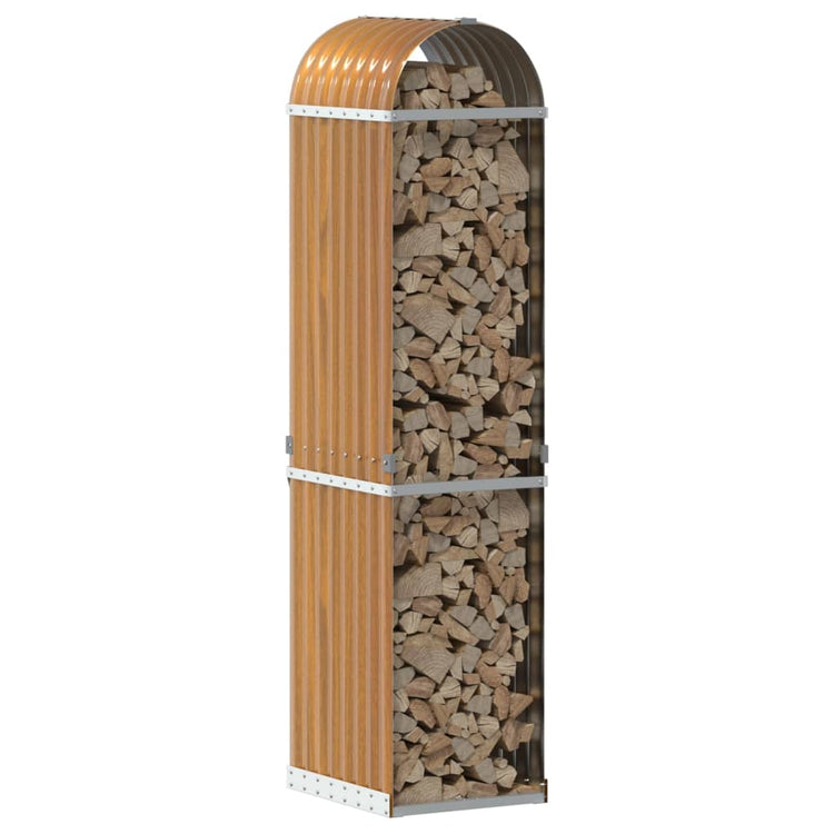 Vidaxl Brennholz Aufbewahrung 40x45x170 cm verzinktes Stahl hellbraun