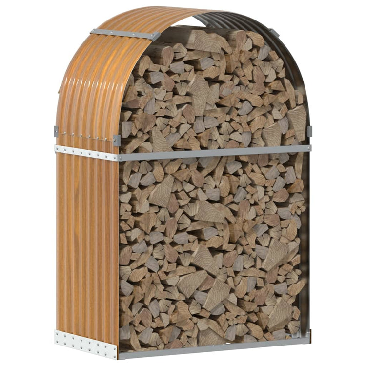 Vidaxl Brennholz Aufbewahrung 80x45x120 cm verzinktes Stahl hellbraun