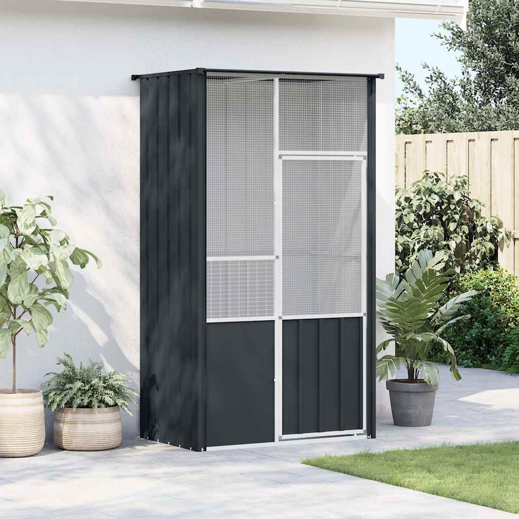 Vidaxl Vogelkäfig 115x78x200 cm verzinkter Stahl -Anthrazitfarbe