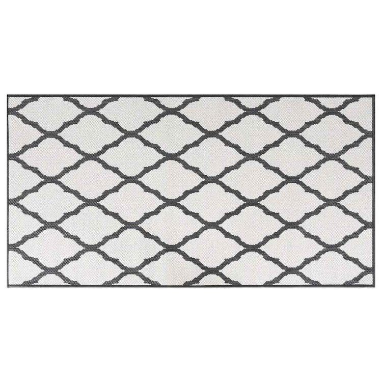 Vidaxl außerhalb des Teppichs reversibler 80x150 cm grau und weiß