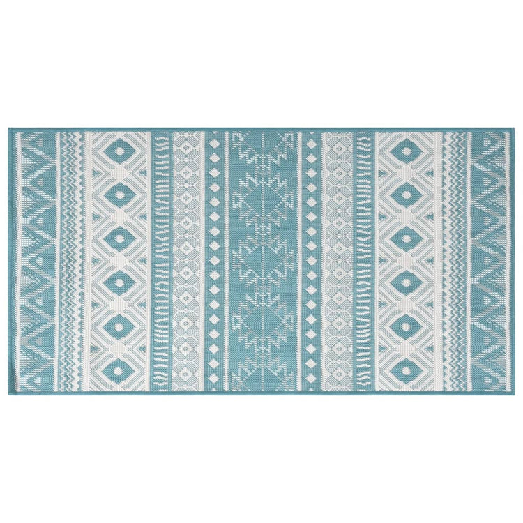Vidaxl Outdoor Teppich Reversible 80x150 cm Aqua und Weiß