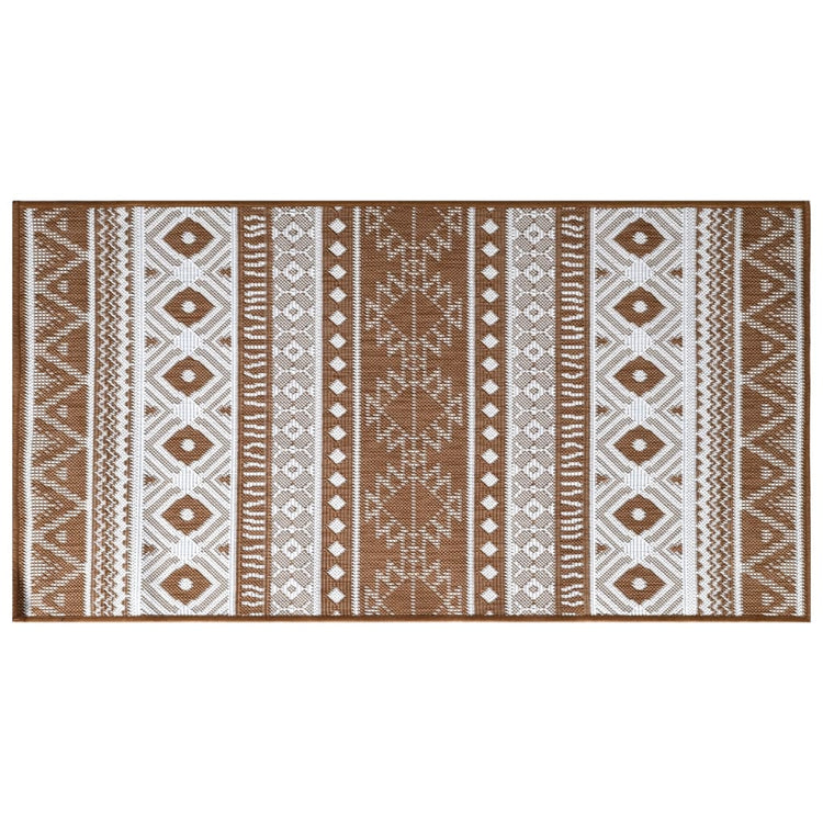 Vidaxl außerhalb des Teppichs reversibler 80x150 cm braun und weiß