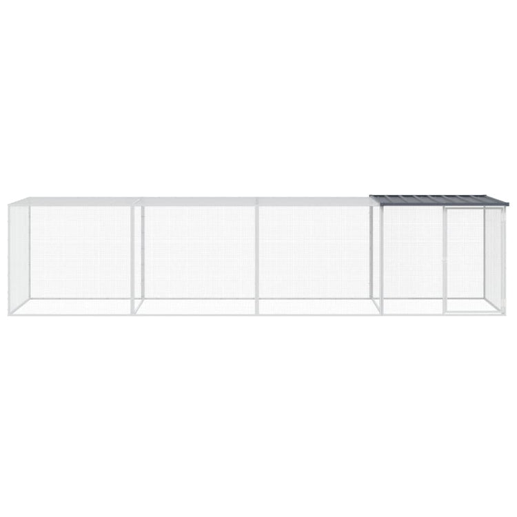 VIDAXL -Hühnchenstall mit Dach 403x98x90 cm verzinkter Stahl -Anthrazit