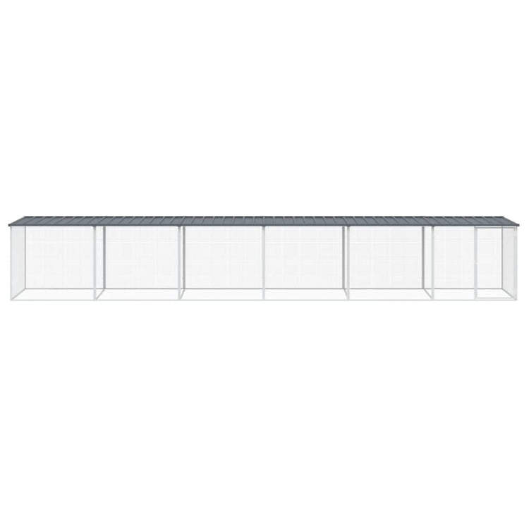 VIDAXL -Hühnchen -Stall mit Dach 603x98x90 cm verzinkter Stahl -Anthrazit