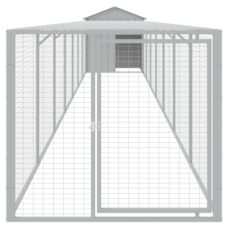 VIDAXL -Hühnchen -Stall mit Lauf 117x813x123 cm Stahl hellgrau