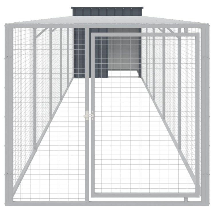 VIDAXL -Hühnchen -Stall mit Lauf 110x609 x 10 cm verzinkter Stahl -Anthrazit