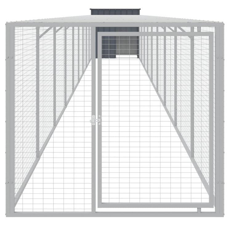 Vidaxl Chicken Coop mit Lauf 110x1017x110 cm Stahl -Anthrazit