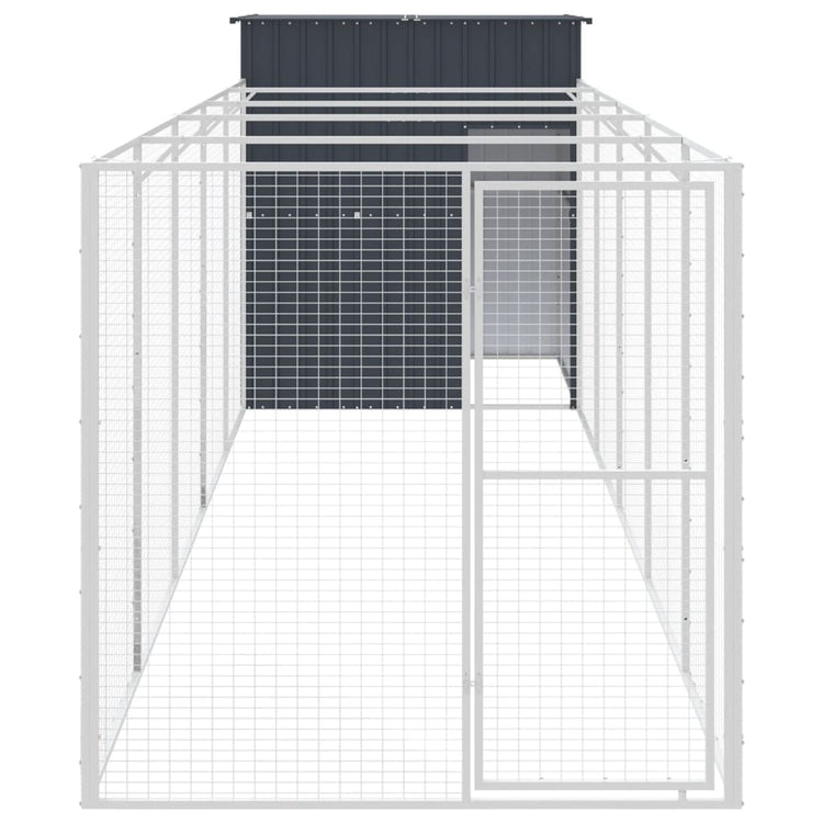 VIDAXL -Hundedach mit Lauf 165x659x181 cm verzinkter Stahl -Anthrazit