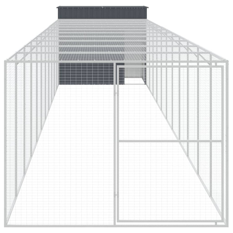 Vidaxl Dog Loft mit Lauf 214x1273x181 cm Stahl Anthrazit