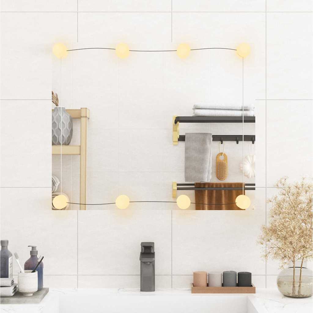 Vidaxl -Wandspiegel mit LEDs rechteckig 50 x 60 cm Glas