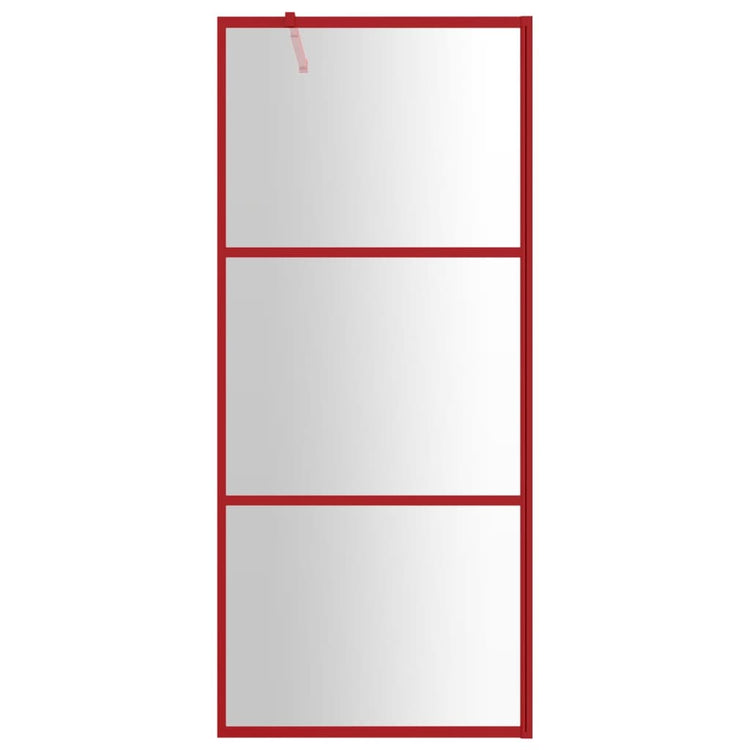 Vidaxl begehete Duschwand transparent 90x195 cm ESG Glasrot