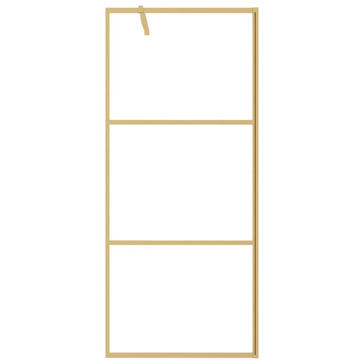Vidaxl begehete Duschwand transparent 90x195 cm ESG Glas Gold gefärbt