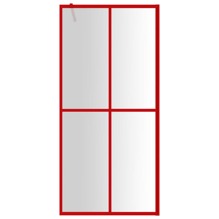 Vidaxl begehete Duschwand transparent 90x195 cm ESG Glasrot