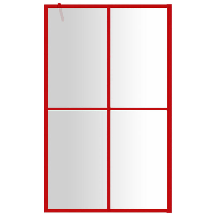 Vidaxl begehete Duschwand transparent 118x195 cm ESG Glasrot