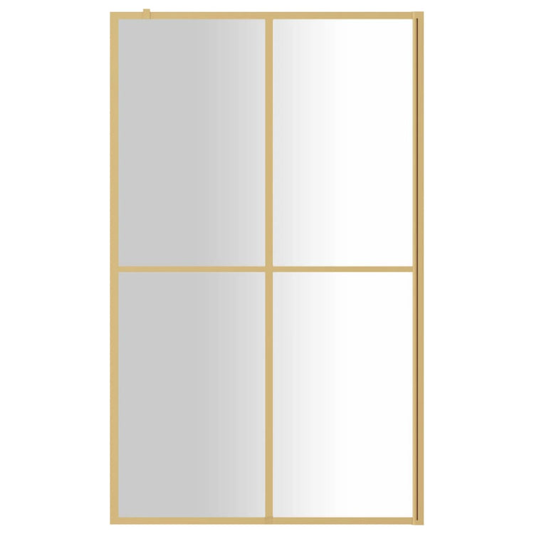 Vidaxl begehete Duschwand transparent 118x195 cm Esg-Glas Goldfarbe