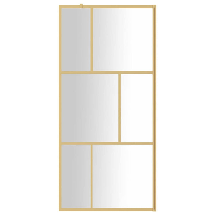 Vidaxl begehete Duschwand transparent 80x195 cm ESG-Glas Goldfarbe