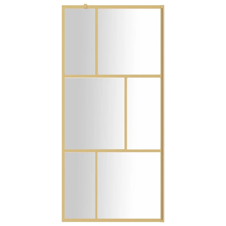 Vidaxl begehete Duschwand transparent 90x195 cm ESG Glas Gold gefärbt