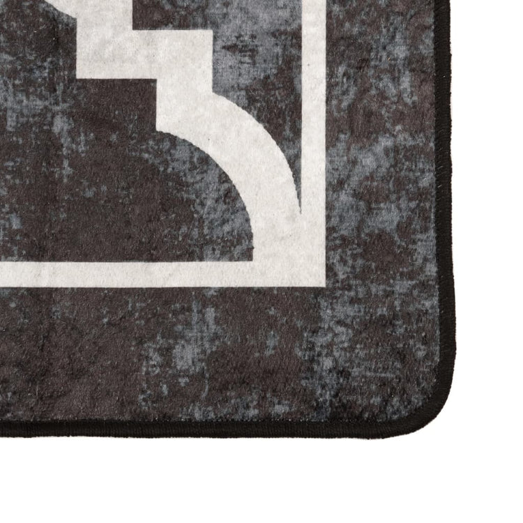 Vidaxl Teppich waschbarer Anti-Rutsch 190x300 cm Schwarz und Weiß