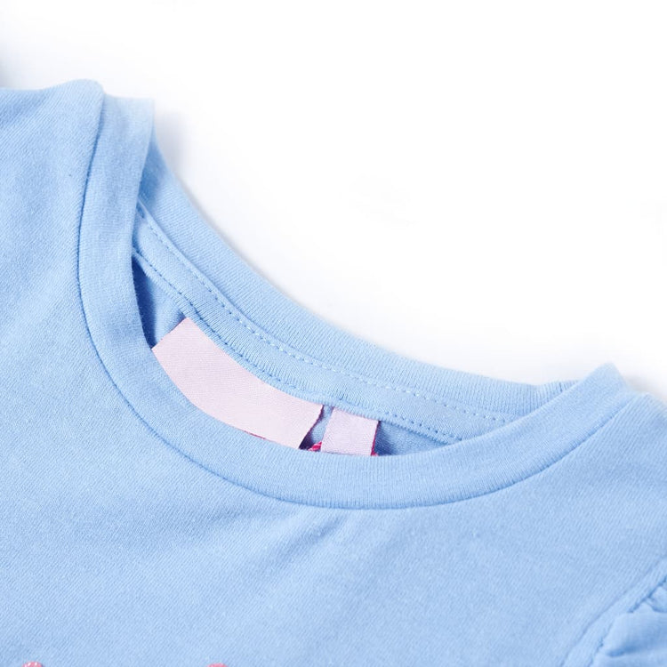 Vidaxl Kinderhemd mit Rüschen auf den Ärmeln 128 Hellblau