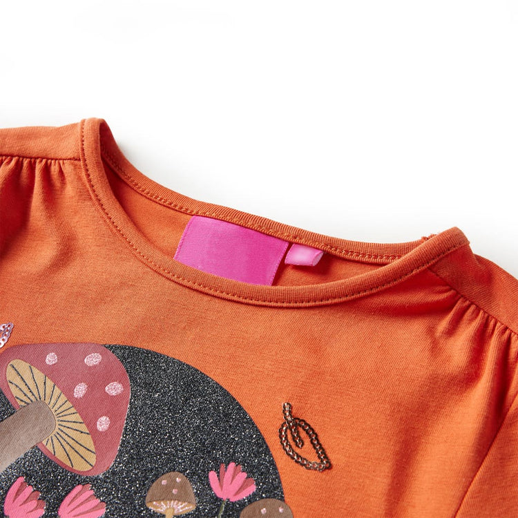 Vidaxl -Kinderhemd mit langen Ärmeln 104 Oranjebruin