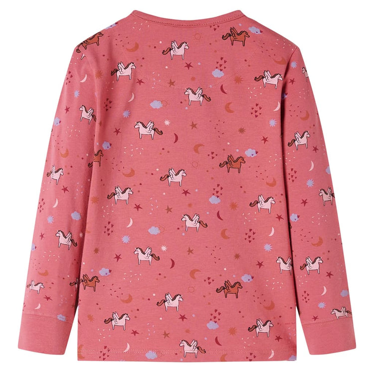 Vidaxl Kinderpyjamas mit langen Ärmeln 140 Old Pink