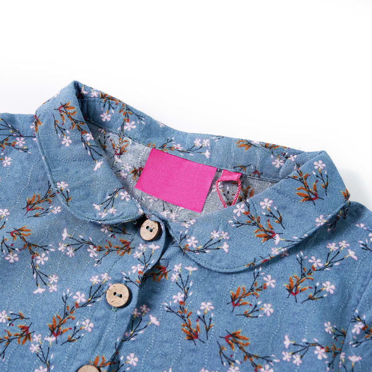 Vidaxl -Kinderkleid mit langen Ärmeln 92 Benzinfarbe