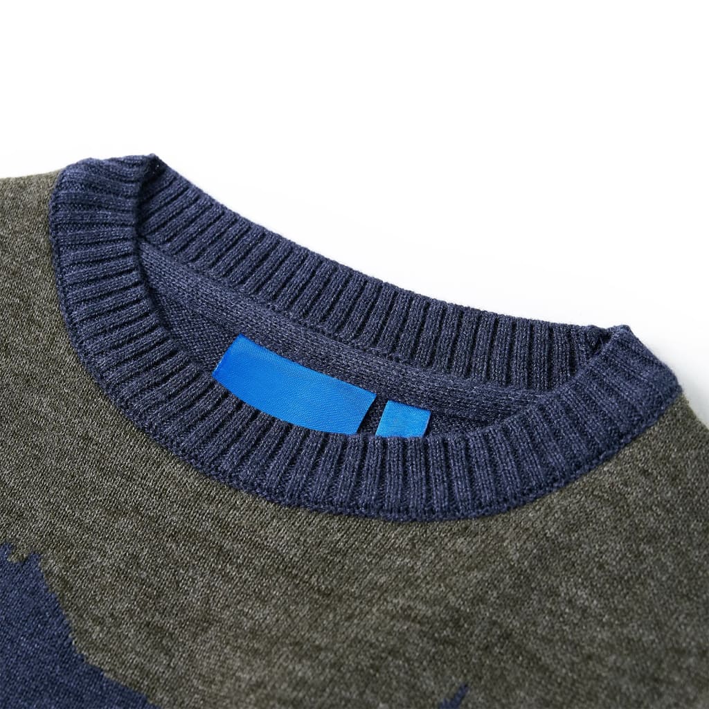 Vidaxl Kinderpullover gestrickt 104 Marineblau