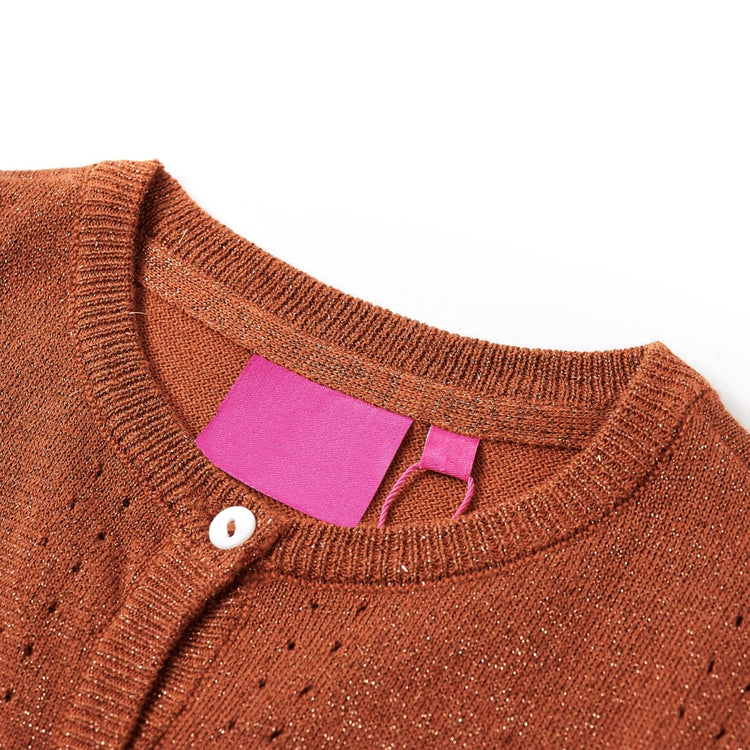 Vidaxl Kinderweste gestrickt 104 Cognac gefärbt