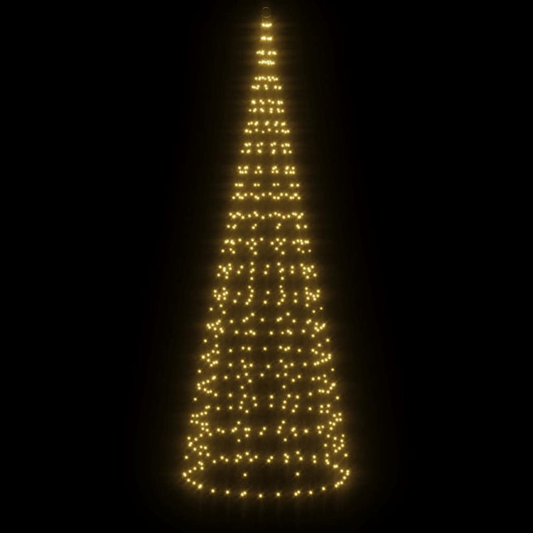 VIDAXL LED -Weihnachtsbaum bei Vlangenmast 550 LEDs warmes Weiß 300 cm