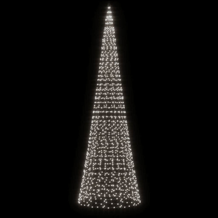 VIDAXL -LED -Weihnachtsbaum am Flaggmast 1534 LEDs kalt weiß 500 cm