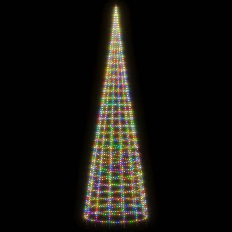 Vidaxxl LED-Weihnachtsbaum am Fahnenmast 3000 LEDs bunt 800 cm