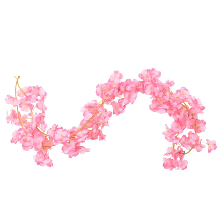 Vidaxl Weihnachtsgirlanden mit Blumen 6 St 180 cm dunkelrosa