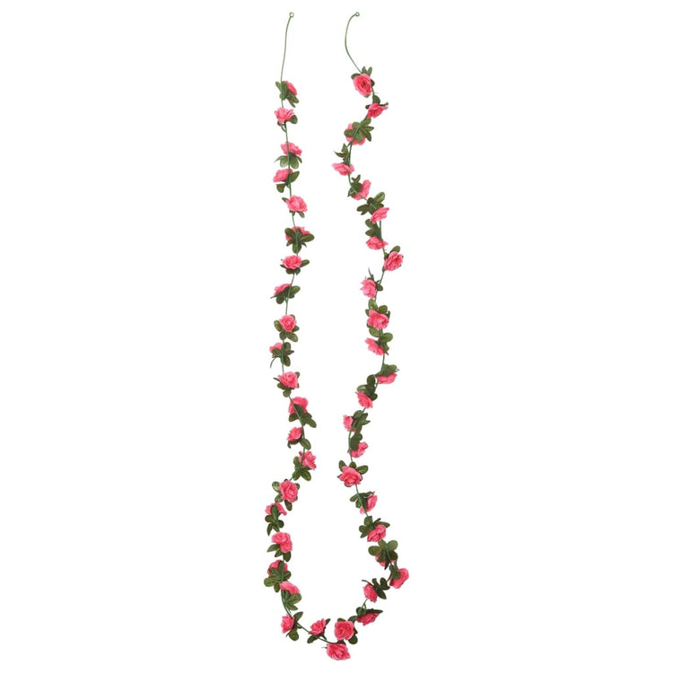 Vidaxl Weihnachtsgirlanden mit Blumen 6 St 240 cm Rotrosa